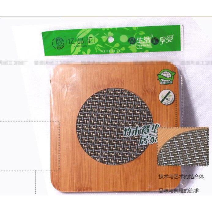 Lót Nồi Gỗ Tre Có Lưới Cách Nhiệt