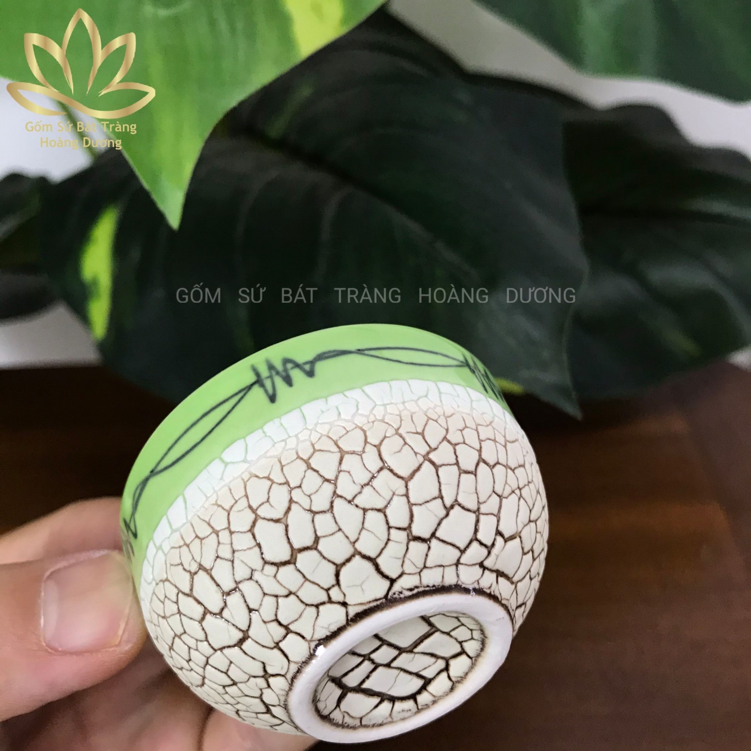 Bộ ấm chén Bát Tràng men rạn RT3 400ml