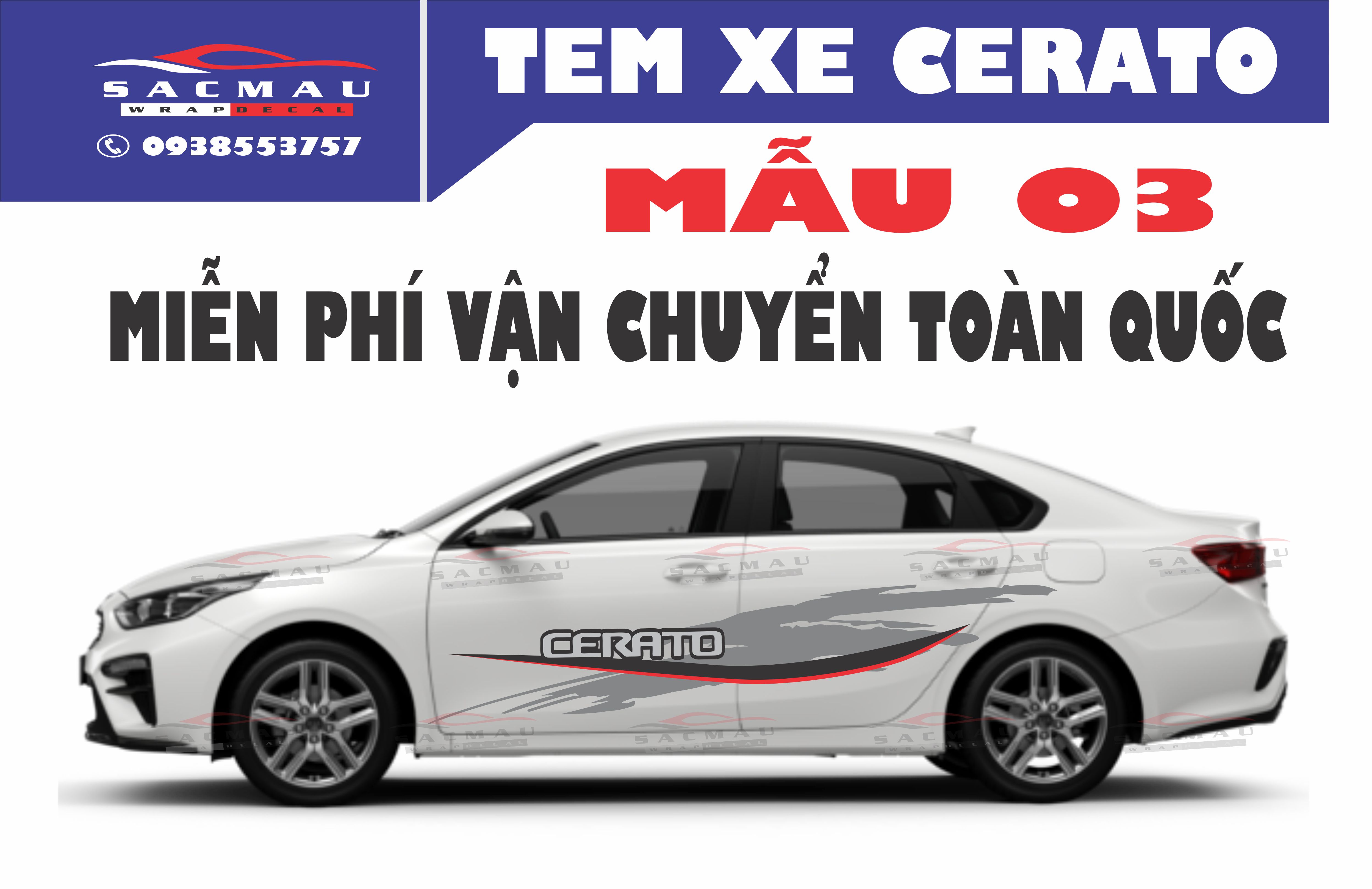 Tem dán xe KIA Cerato - k3  (6 mẫu cực đẹp )