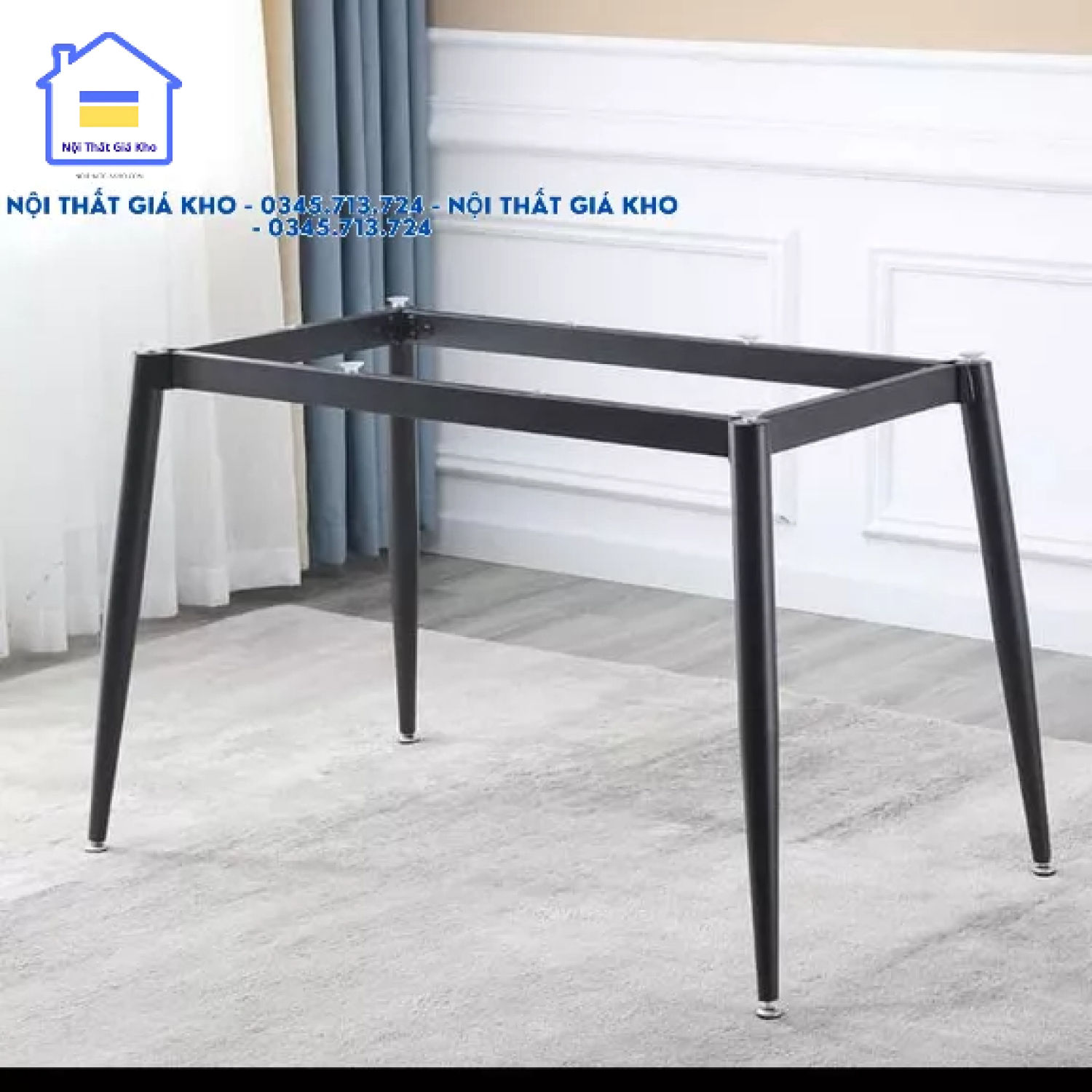 Bàn ăn chân côn mặt đá ceramic