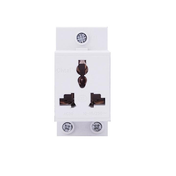 Ổ cắm điện lăp ray cài át tủ điện 3 lỗ