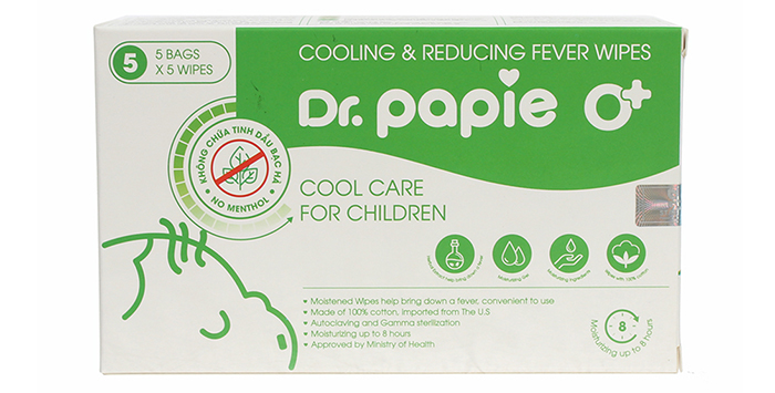 KHĂN LAU HẠ SỐT DR PAPIE CHO BÉ