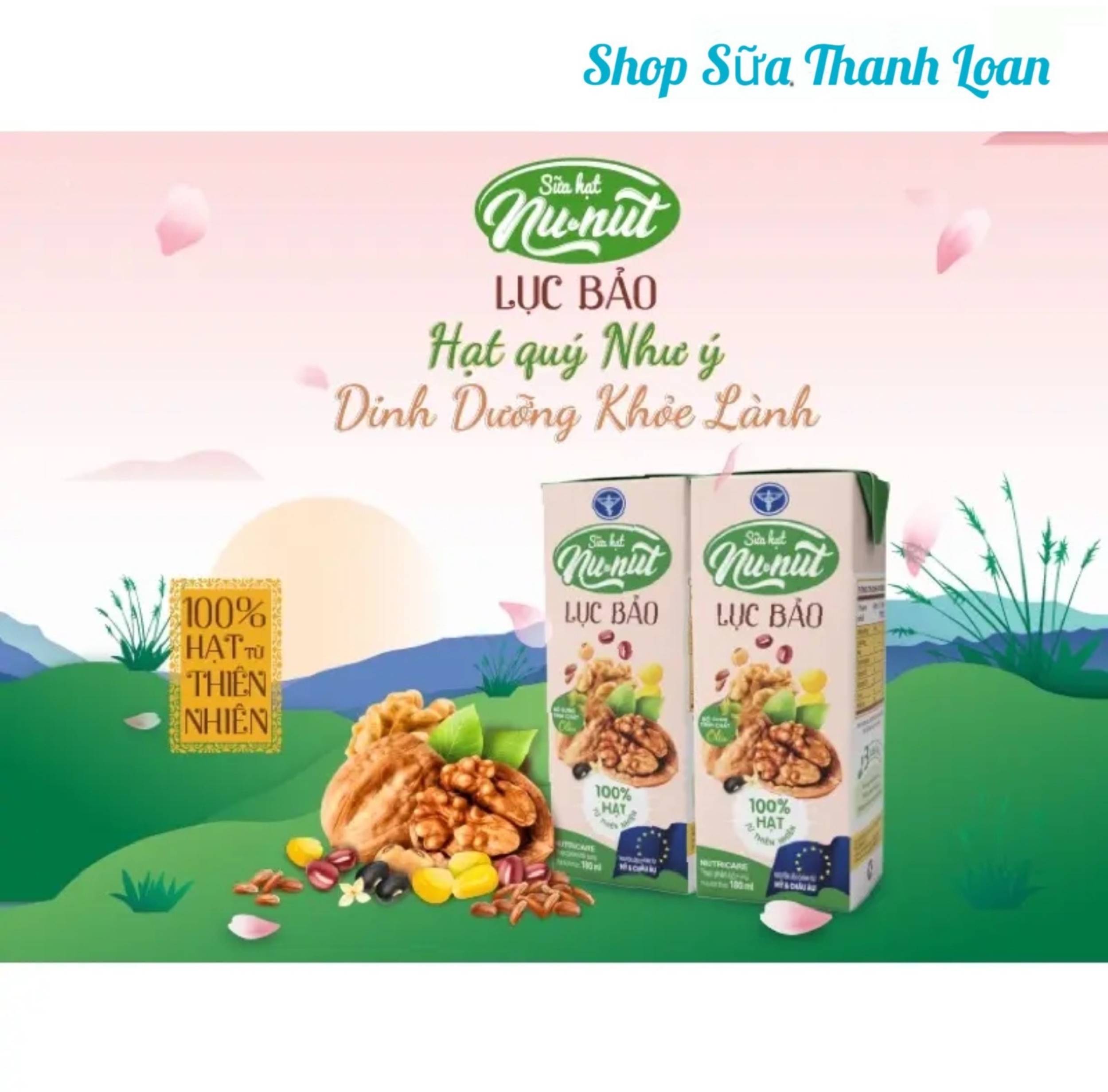 (HSD T3-2025) THÙNG 48 HỘP SỮA HẠT NUNUT LỤC BẢO 180Ml.