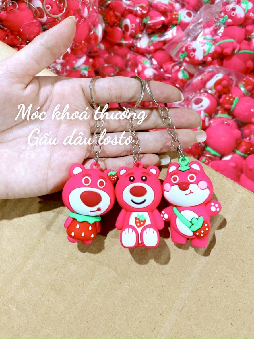 Móc khóa gấu hồng lot so