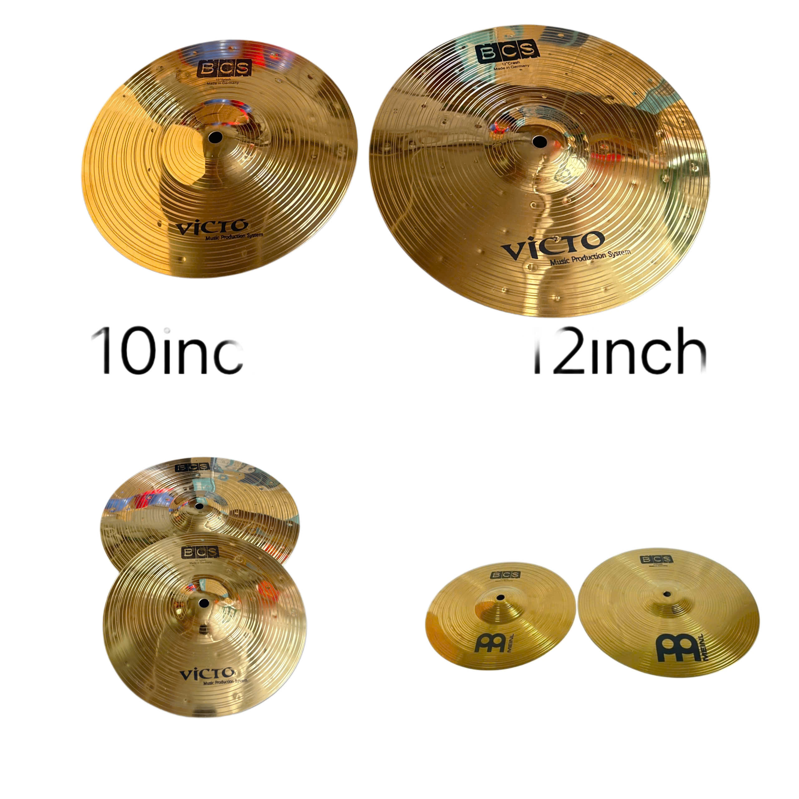 Lá cymbal Victo 10nich, 12inch chơi cajon