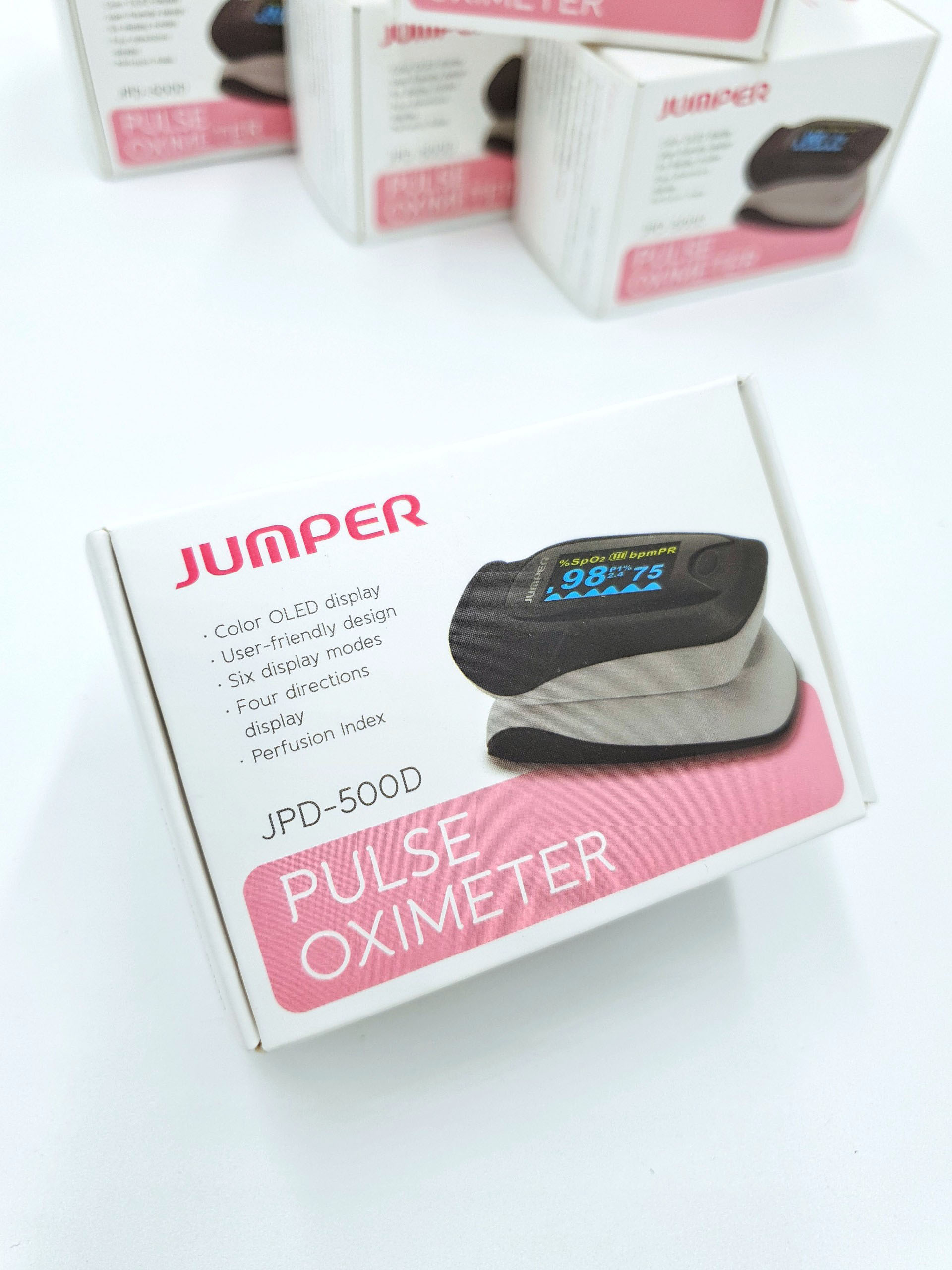 Máy đo SPO2 Jumper 500D - đo 3 chỉ số - Bảo hành 2 năm