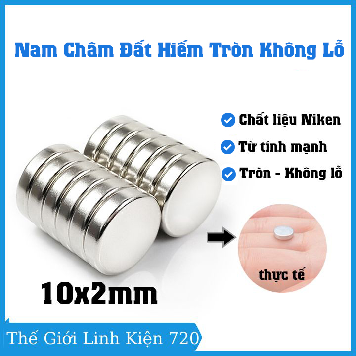 Bộ 5 viên nam châm đất hiếm 10x2mm