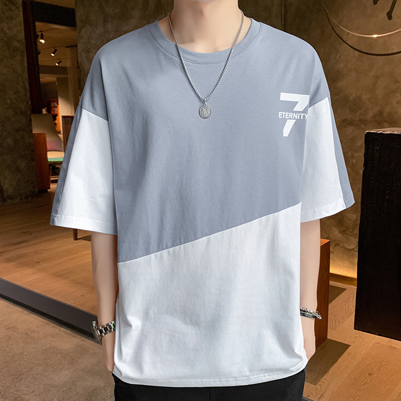 [ Voucher Giảm 50% ] Áo Nam Chất Thun Họa Tiết Số 7 ETERNITY Tay Ngắn Cổ Tròn Phối Hai Màu Phong Cách Trẻ Trung Cá Tính Thời Trang Shiny Sunday MEN TOP 124