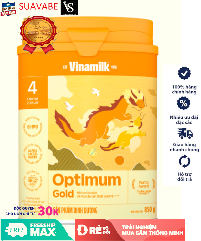 Vinamilk Optimum Gold 4, 850g, 2-6 tuổi