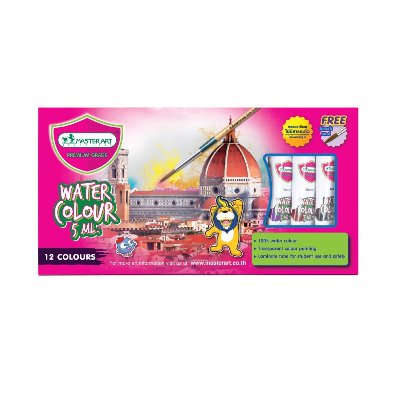 Màu nước Master Art Tempera 12 màu x 5ml (Thái Lan)
