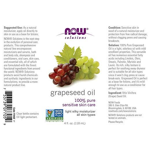 [HCM]Now Solution Grape seeds oil Dầu hạt nho 118ml