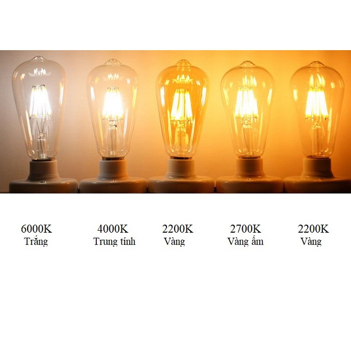 Bộ 3 bóng đèn Led Edison ST64 6W đui E27