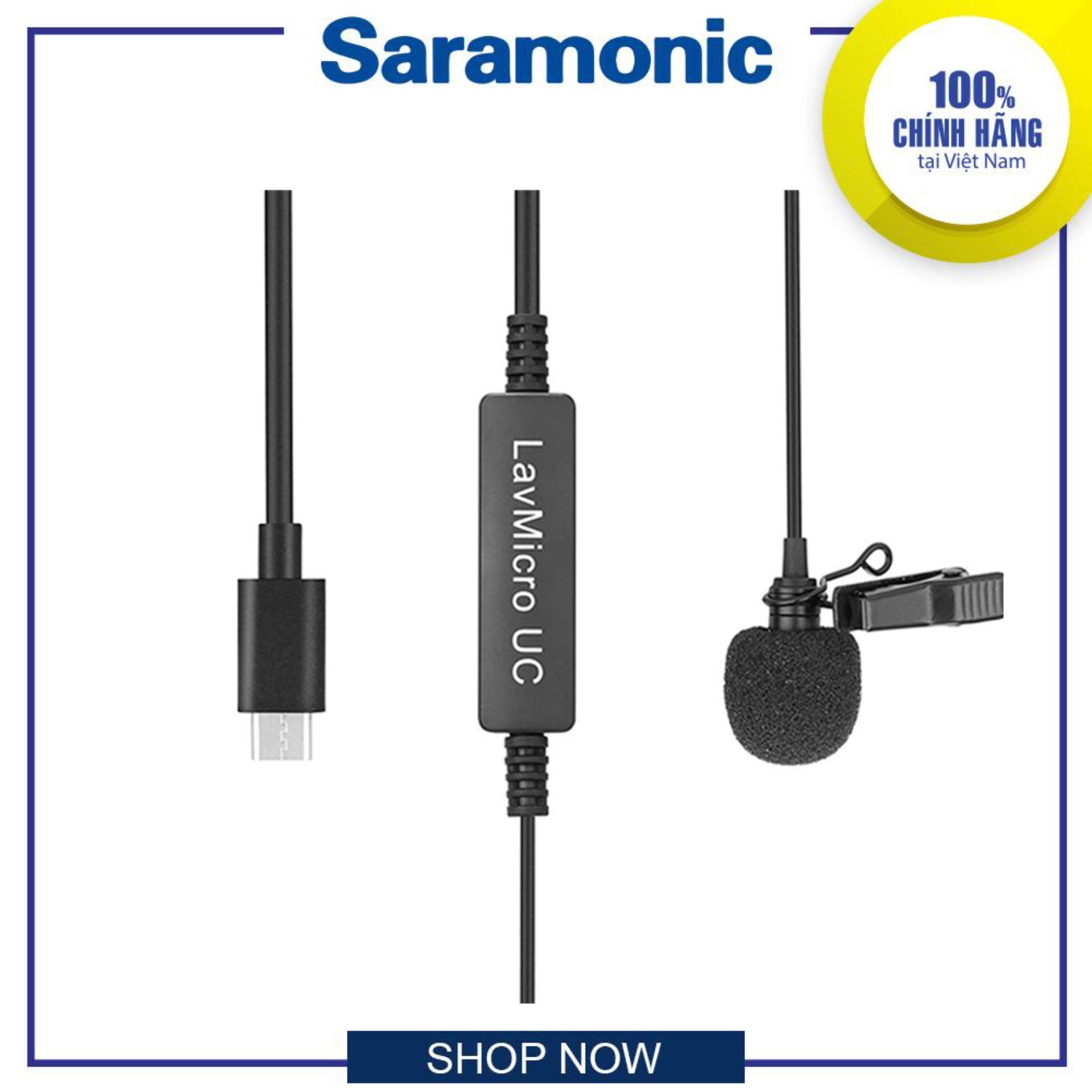 Micro thu âm cài áo không dây cổng USB-C Saramonic LavMicro UC