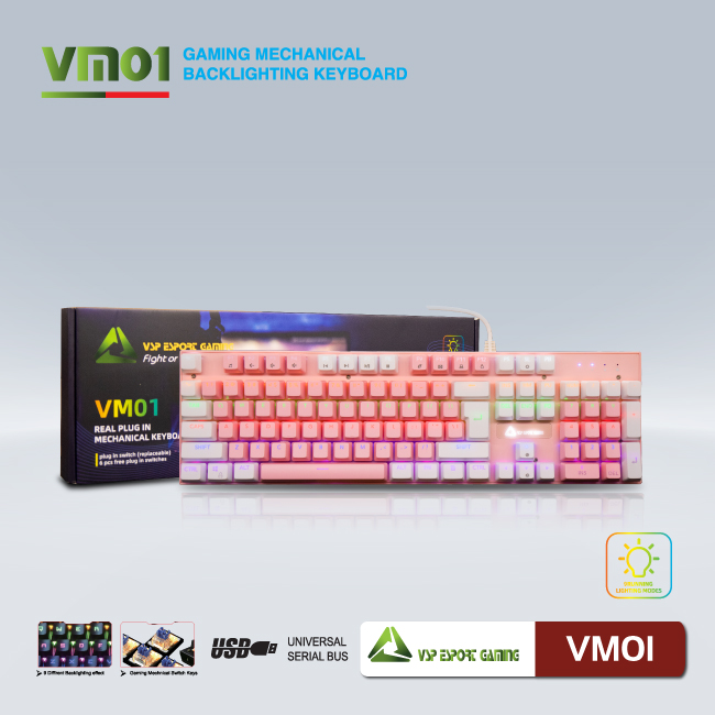 Bàn phím cơ vsp esport gaming vm01