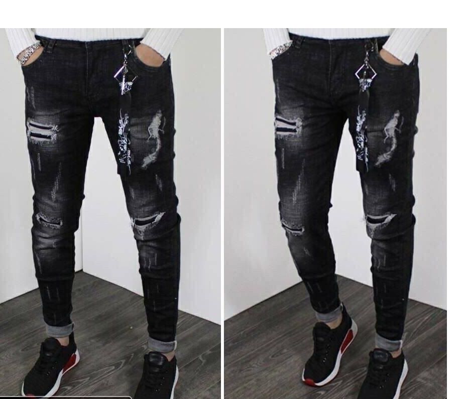 Quần jean nam co giãn body rách siêu đẹp 552 m1