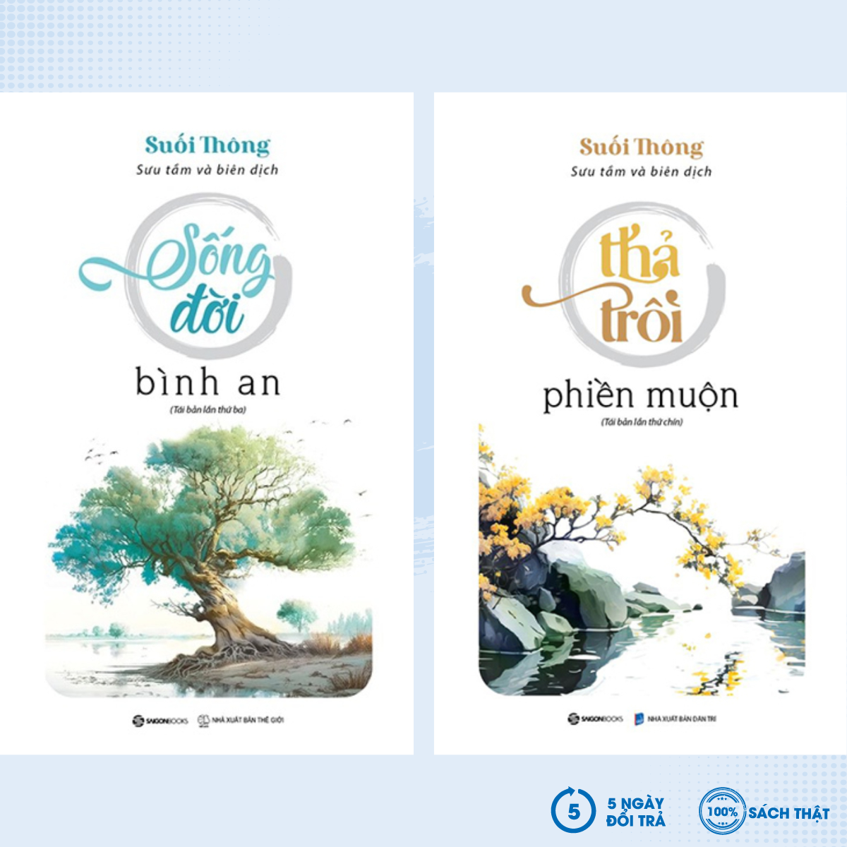 Sách - combo thả trôi phiền muộn + sống đời bình an - newshop