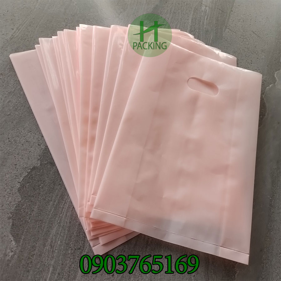 Túi PE hột xoài màu hồng Pastel