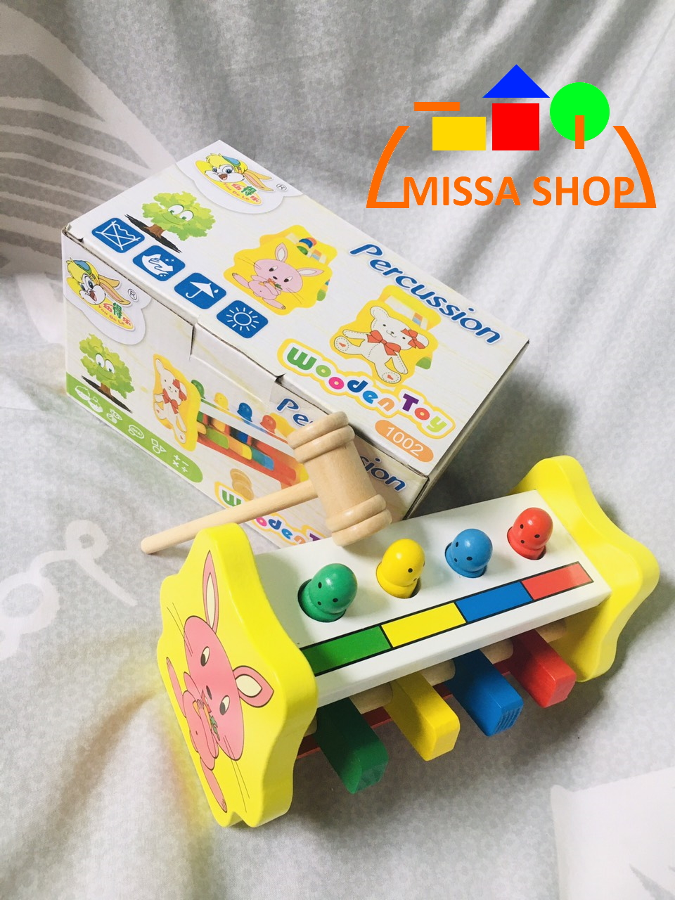 Đồ chơi gỗ đập chuột ( có hình thỏ)