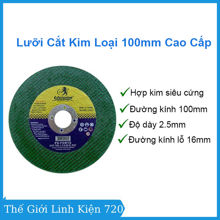 Lưỡi cắt kim loại 100mm cao cấp dày dặn