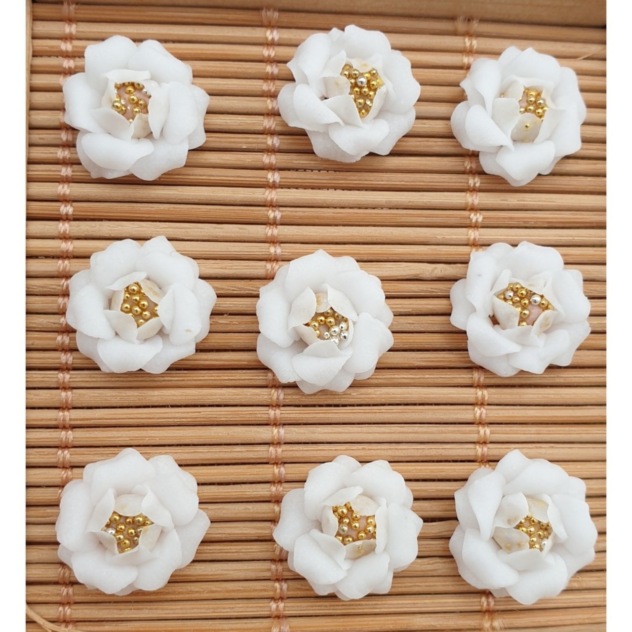 Hoa hồng bi - Hoa bột đính móng 10HB BYH014