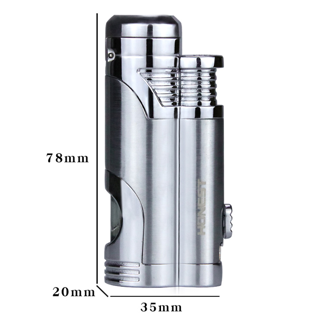 Hộp Quẹt Bật Lửa Honest khò 2 tia 359 (Bạc).