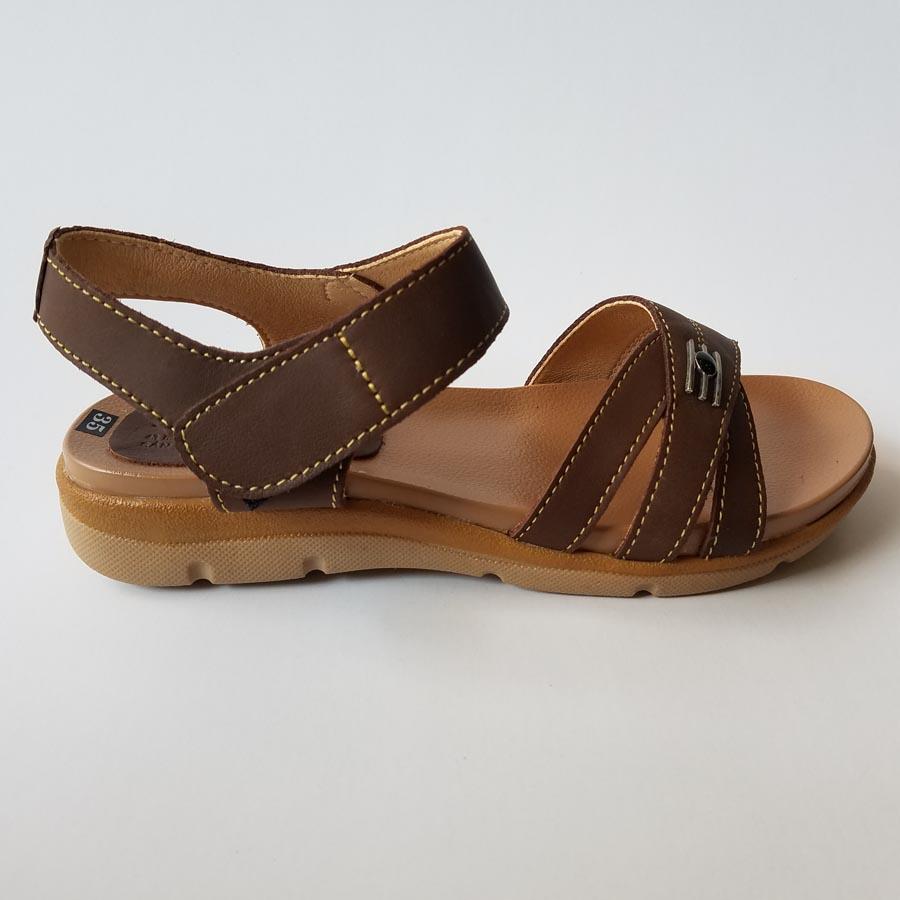 Giày Sandal Nữ Đế Thấp BIGBEN Da Bò Thật Cao Cấp