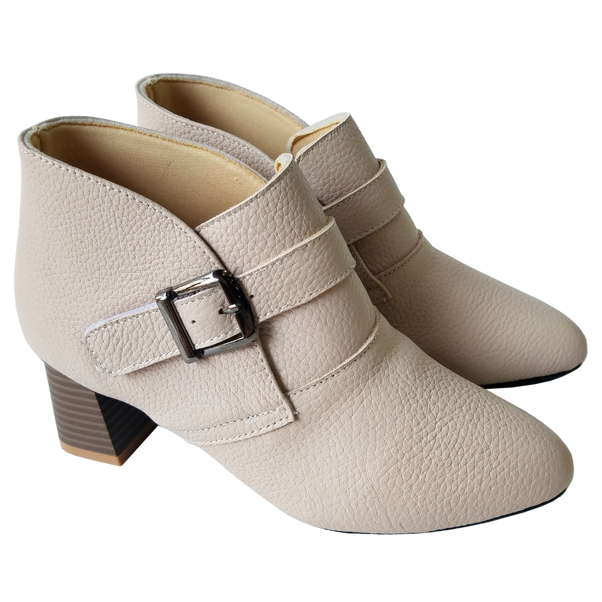 Giày Boot nữ Cổ Thấp BIGBEN Da Bò Cao 5 phân BTN6