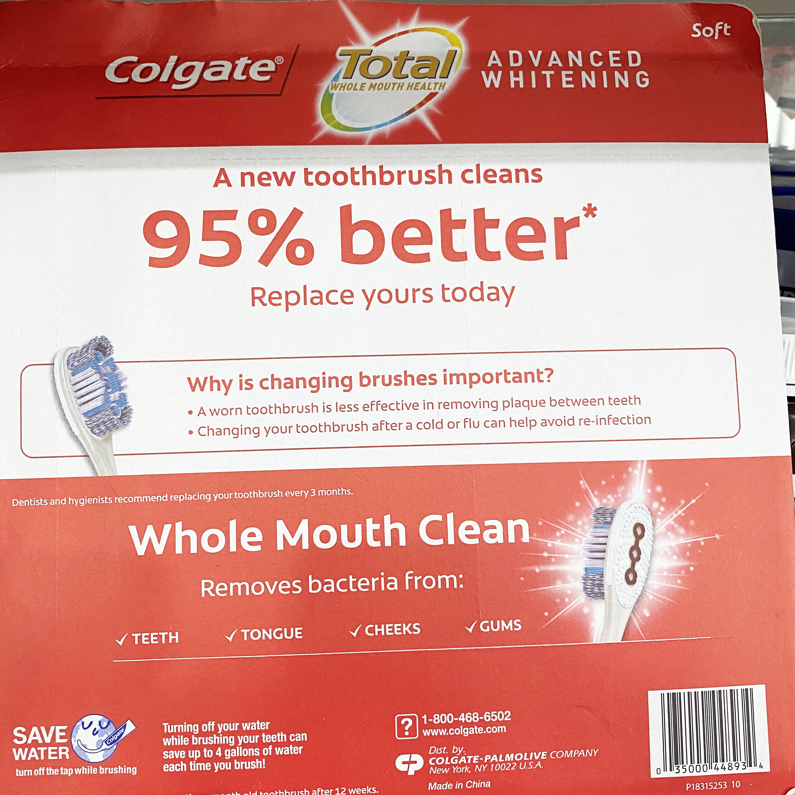 Bàn chải đánh răng Colgate 360 Optic White Vỉ 8 cây