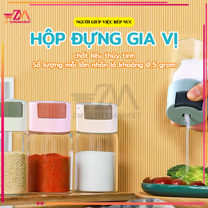 Spice Shaker, plastic spice jar, high quality kitchen button press glass spice jar, smart spice jar-anti-warm and leak-proof, better quantity control