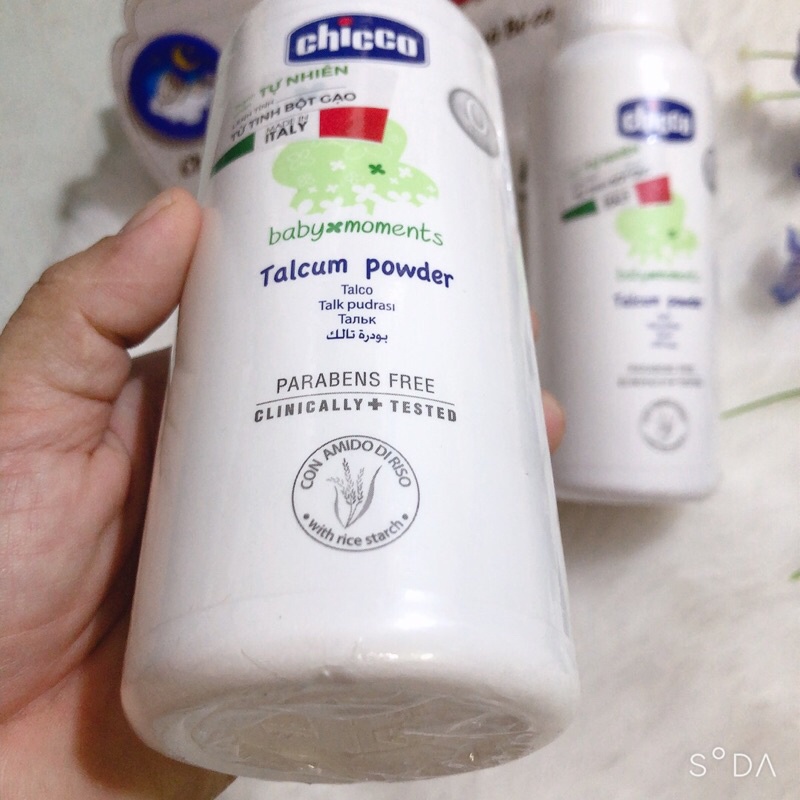 Phấn rôm tinh bột Gạo Chicco cho bé 150g - Italia