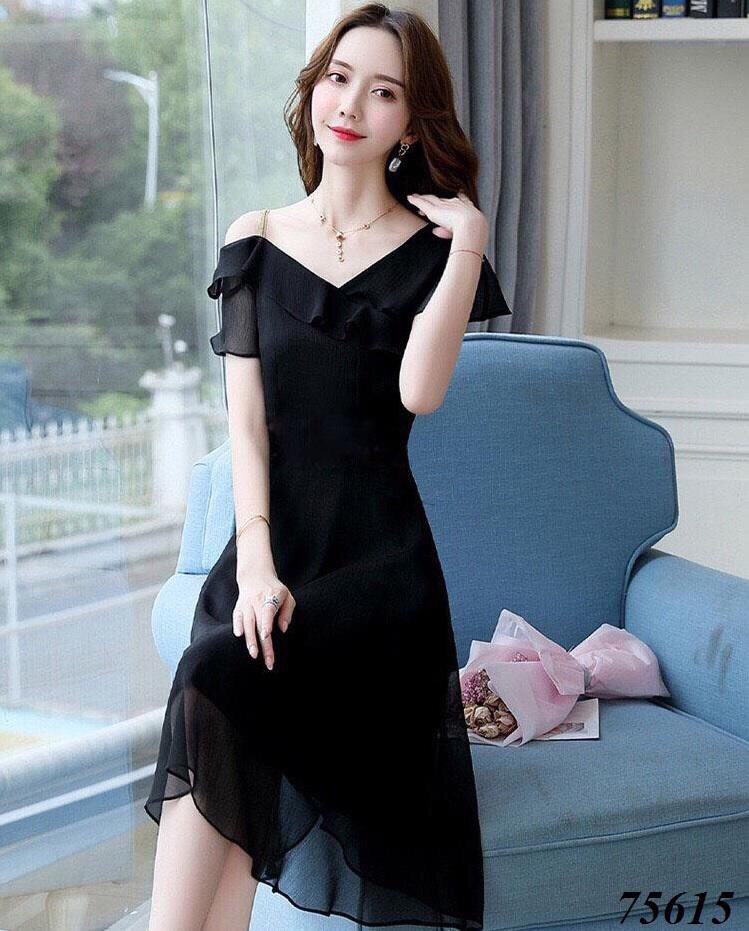 ĐẦM VOAN RỚT VAI SIÊU XINH CHO CÁC NÀNG