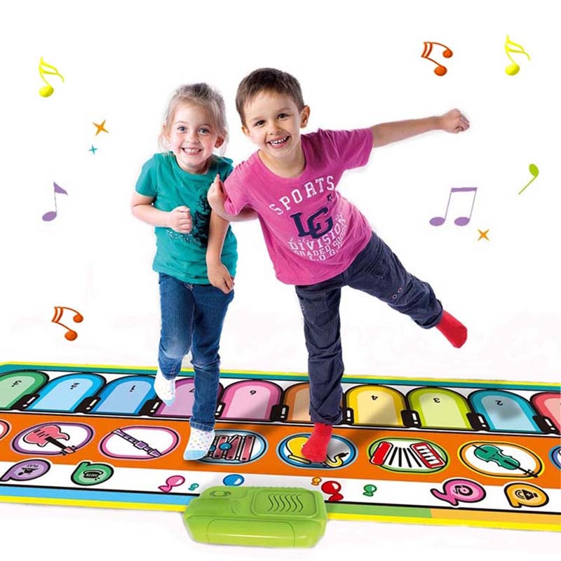 piano pad music carpet children playing musical instruments educational