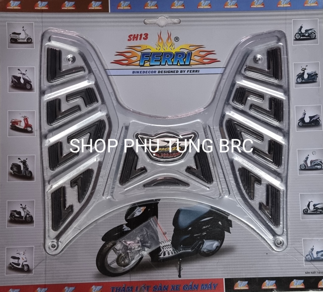 Thảm để chân inox xe SH mode 2013 - 2019