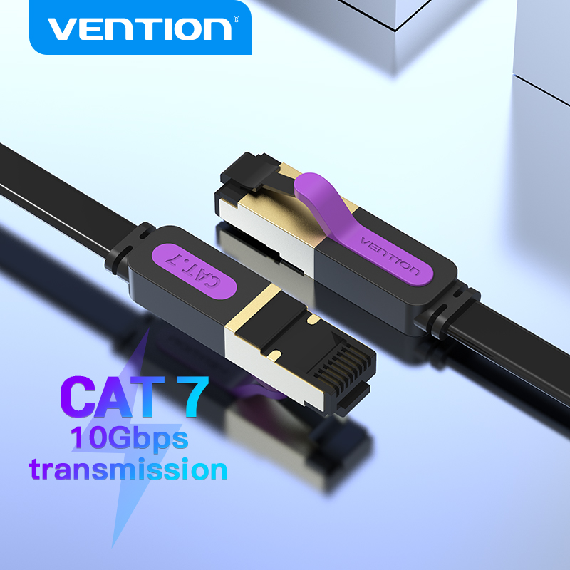 Vention Dây Mạng Lõi Đồng Cat7 5M - Tốc Độ 10Gbps - Dây Dẹp Chống Nhiễu - Đầu Cắm Vàng - Mạng 10 Gigabit - Cho Game, Văn Phòng