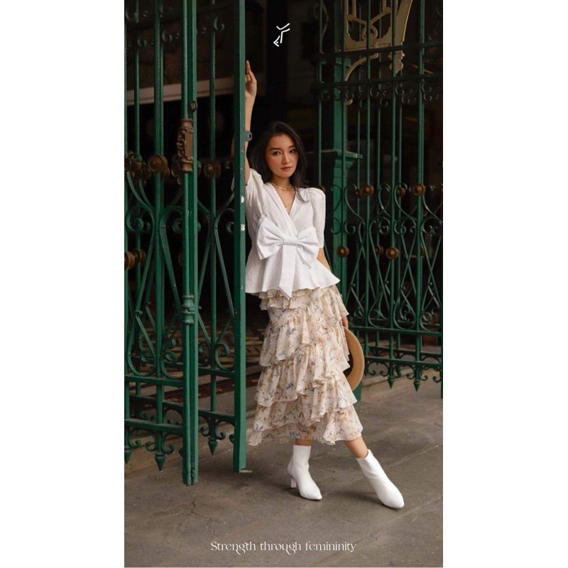 Áo Kiểu Nữ Phối Nơ Celia Bow Top