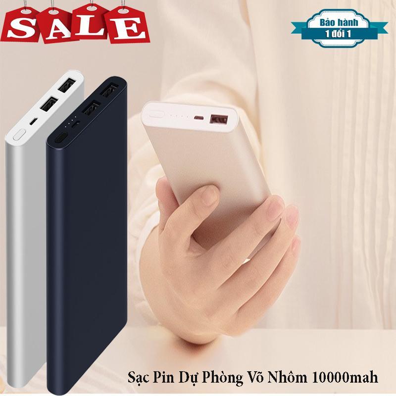 Giá ( Hàng Hót Gía Rẻ-Model 2019 ) Pin dự phòng, Sạc pin dự phòng 10000 mah, Ra hai cổng - Sạc nhanh 2.1A và 1.0A, Tương tích với tất cả thiết bị smartphone trên thị trường hiện nay có đầu sạc là USB, BH 6 Tháng