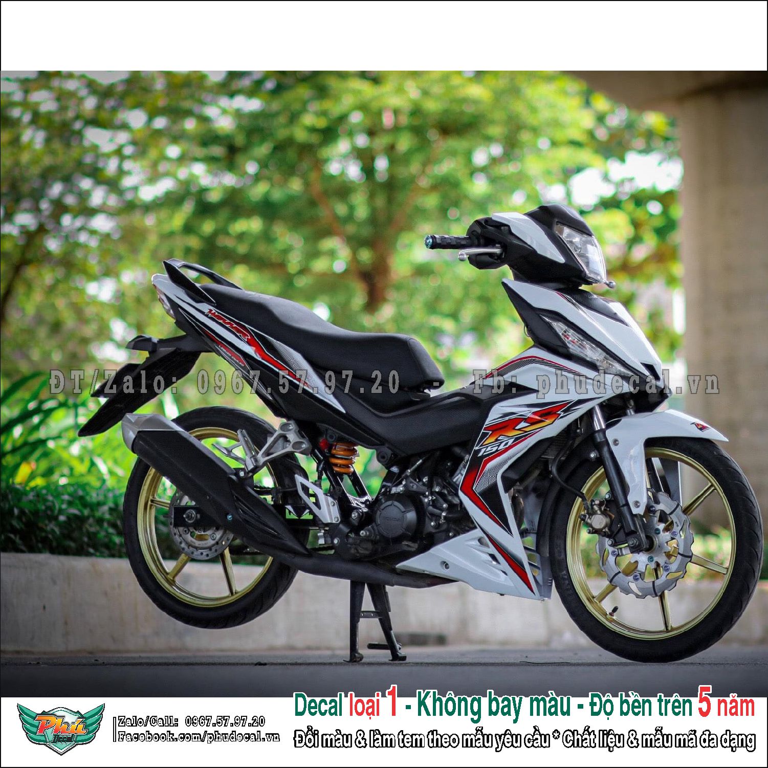 Tem rời Winner 150 Rs Trắng in trong