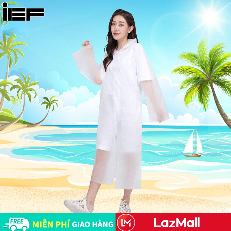 IEF raincoat with hat set front button super convenient, material thick mellowed convenience