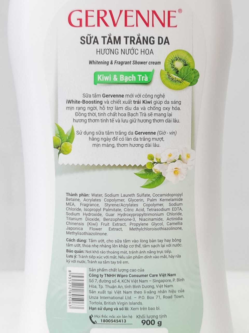 Sữa Tắm Dê Dưỡng Ẩm Trắng Da GERVENNE 900g