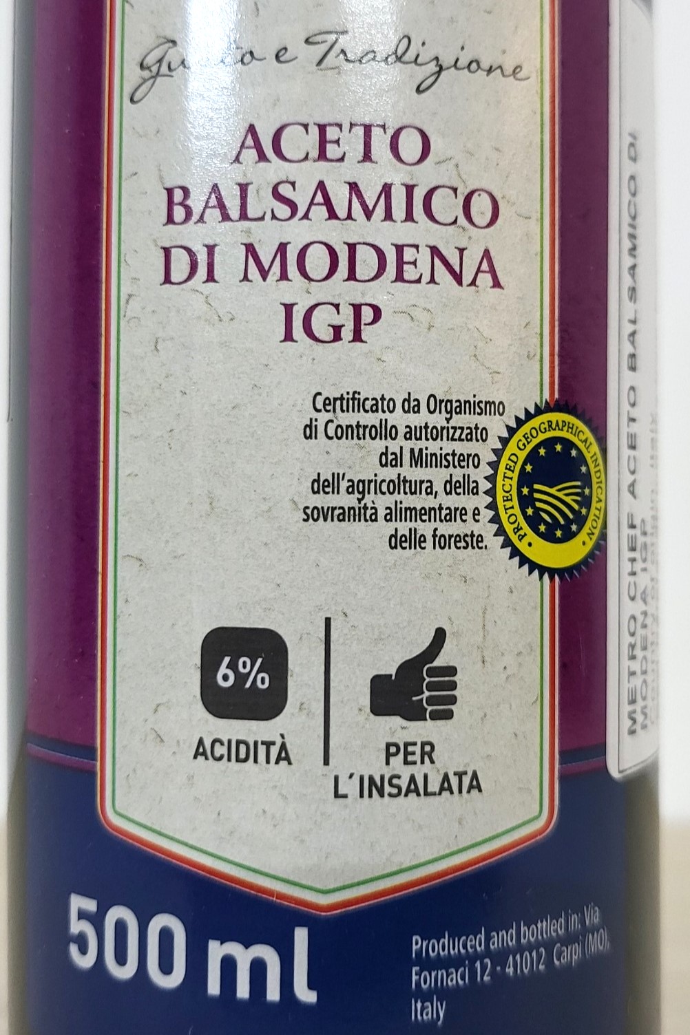 METRO CHEF (CHAI TT 500ml) GIẤM NHO Aceto Balsamico Di Modena