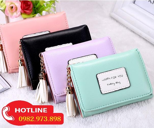 Ví nữ mini xinh xắn | bóp nữ đựng tiền ngăn gấp tiện lợi