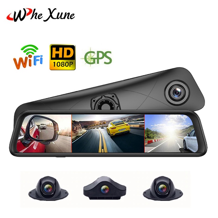 Whexine k960 premium car mirror 360 degree action camera simultaneously displays 4 cameras 1 time Android 5.1-12 months warranty