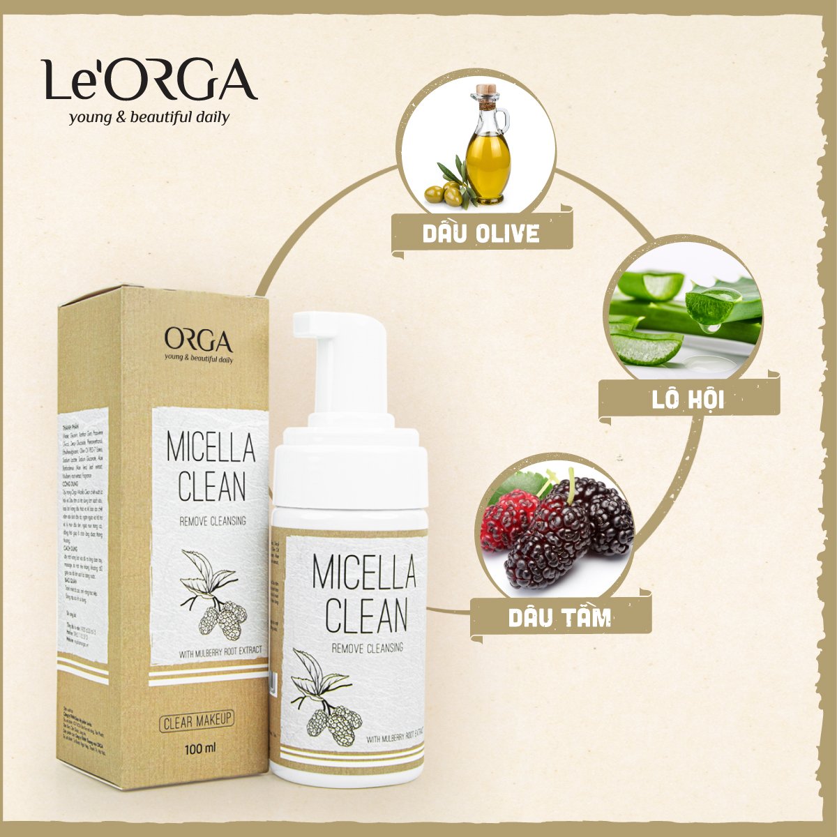 Sữa Rửa Mặt Tẩy Trang ORGA - MICELLA CLEAN ( 100ml )