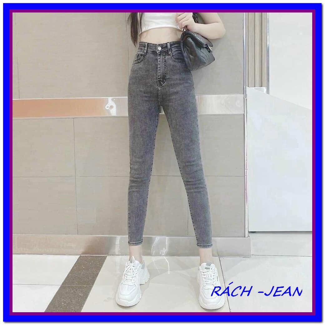Quần jean nữ XÁM TRƠN siêu xịn chất jean giãn siêu đẹp quần bò chẩn cho nàng siêu xịn 0C.19