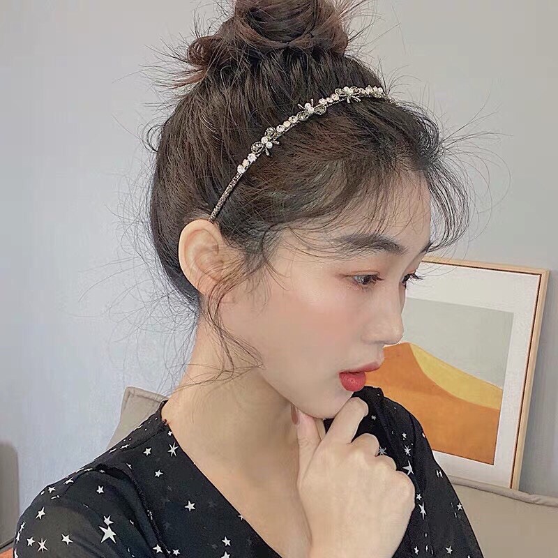 Bờm tóc đính nơ Hàn Quốc sang chảnh