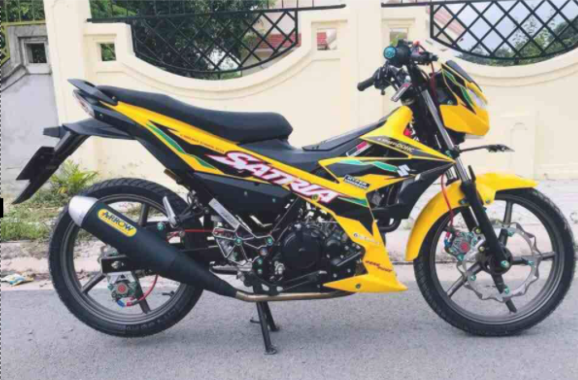 Tem rời Satria Fi dán xe vàng