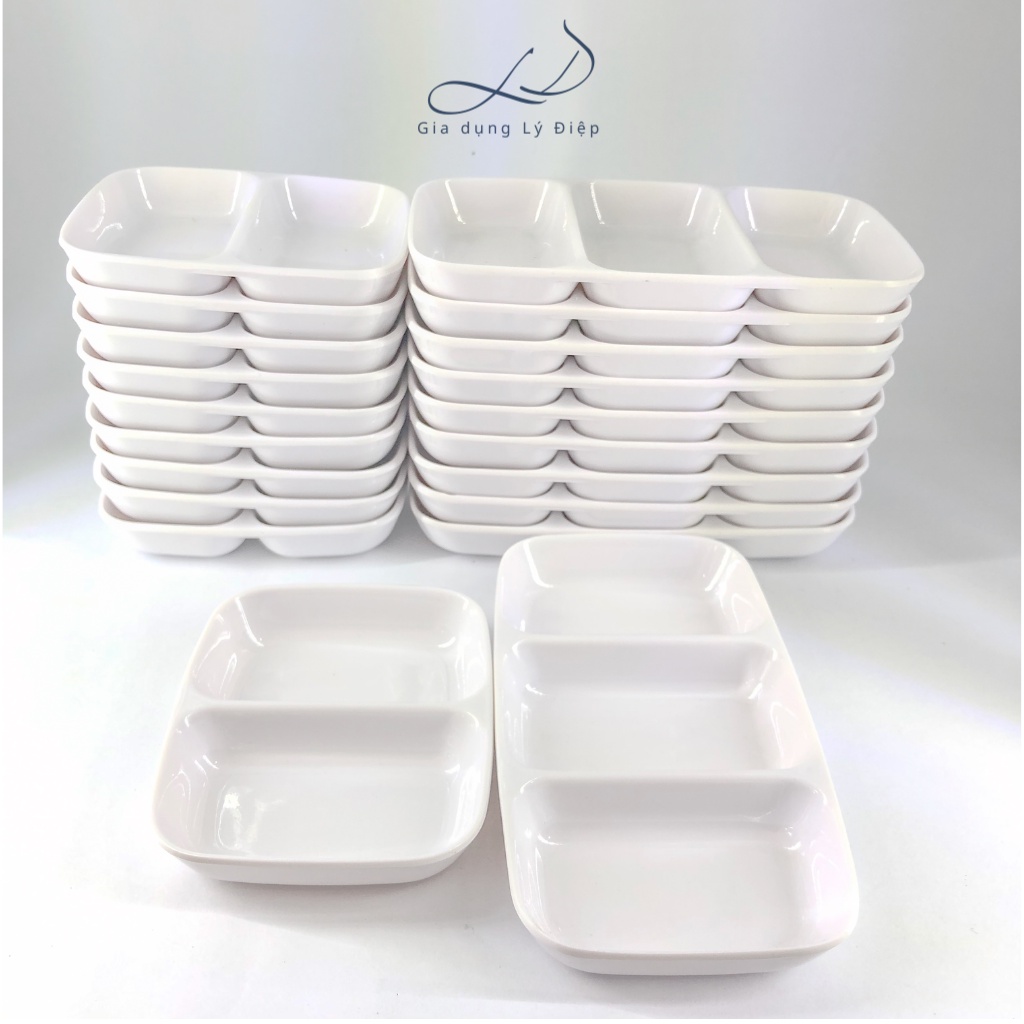 Chén đựng mắm muối, nước chấm 2 ngăn 3 ngăn cao cấp