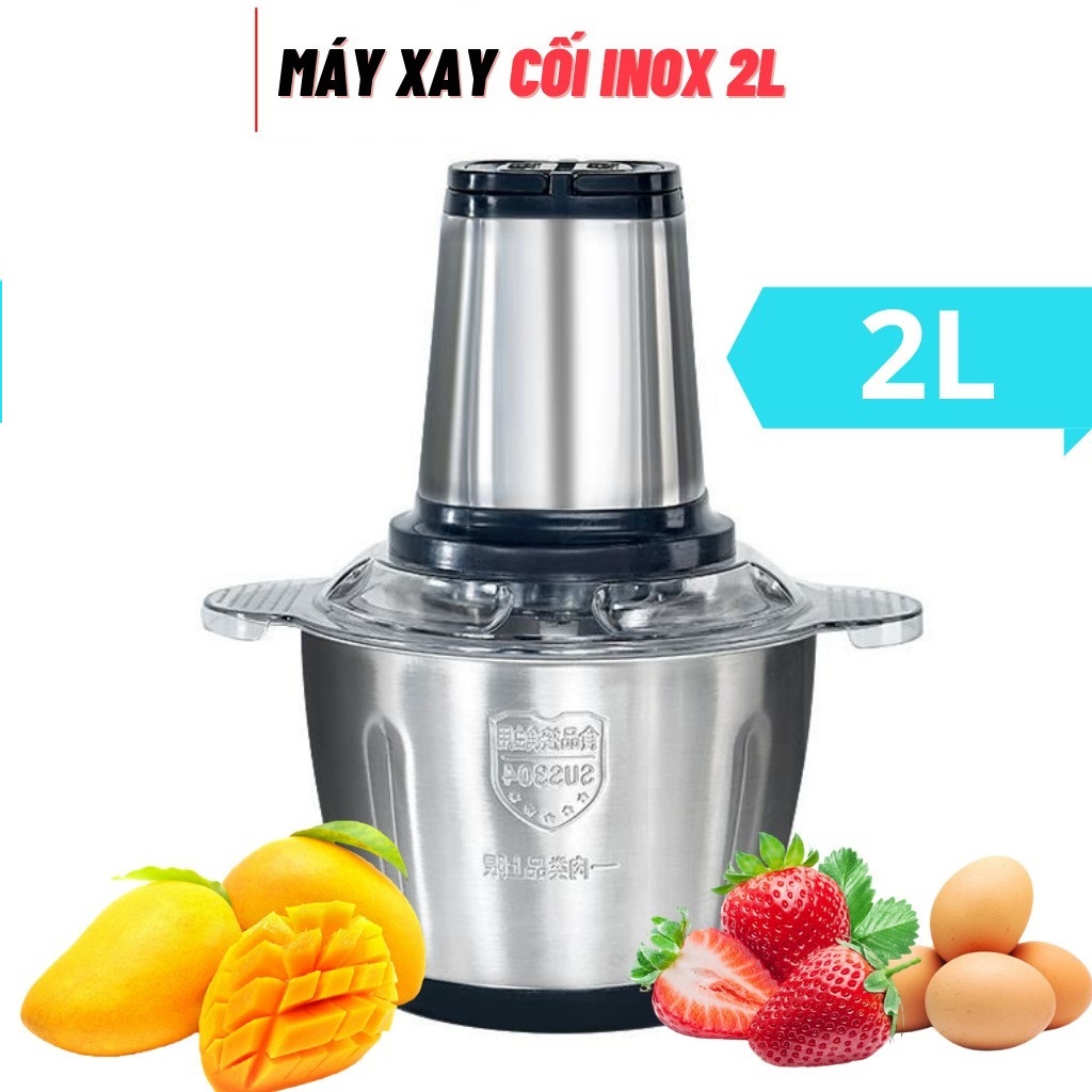 Máy xay thịt đa năng cối inox dung tích 2 lít - 250w lưỡi kép