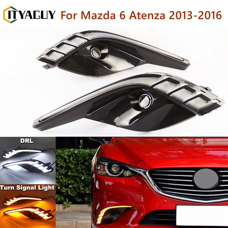 For Mazda 6 Atenza 2013-2016 LED daytime running light DRL fog turn signal light
