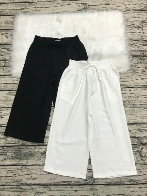 [HCM]Quần lửng Đũi ống rộng(size 40-65kg)